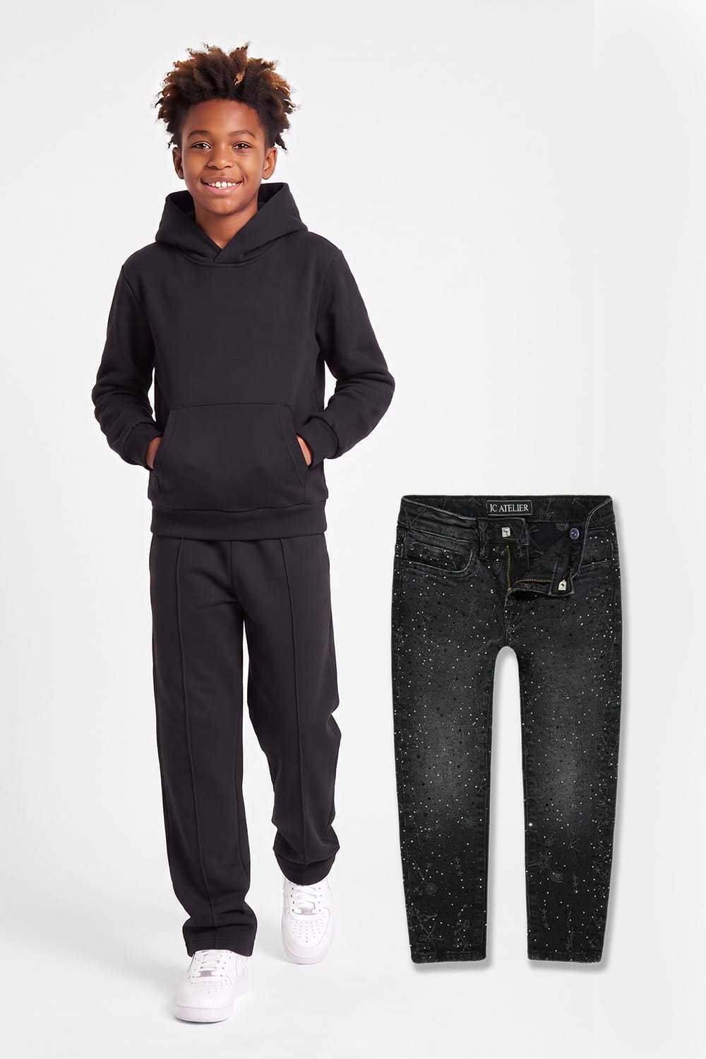 JC Kids Kids Fleece Denim 3 Pack (Black) 2