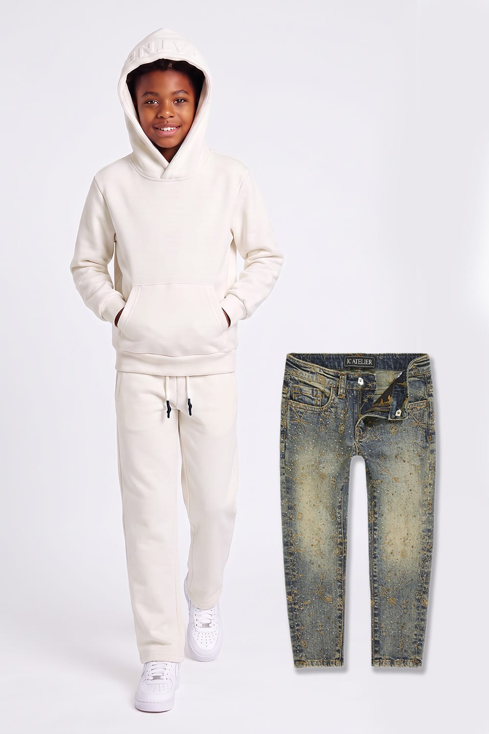 JC Kids Kids Fleece Denim 3 Pack (Vintage) 2