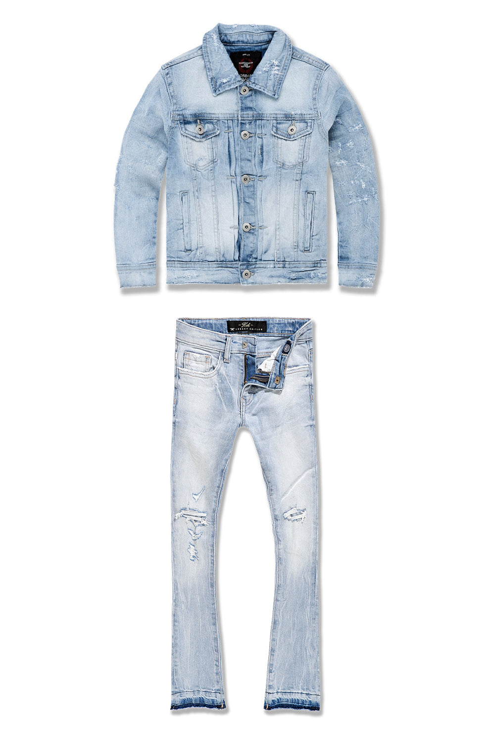 Jordan Craig Kids Hamilton Attitude Stacked Denim Set (Lightning Blue) 2