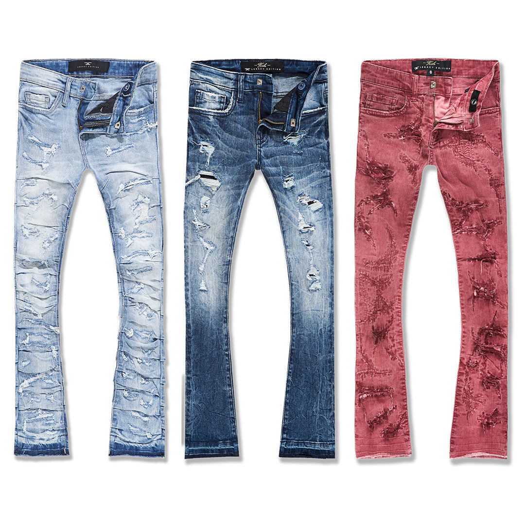 Kids Stacked Denim 3 Pack Bundle (Sunset)