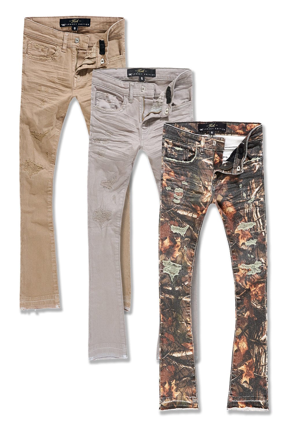 JC Kids Kids Stacked Tribeca Twill Pants 3 Pack #2 2