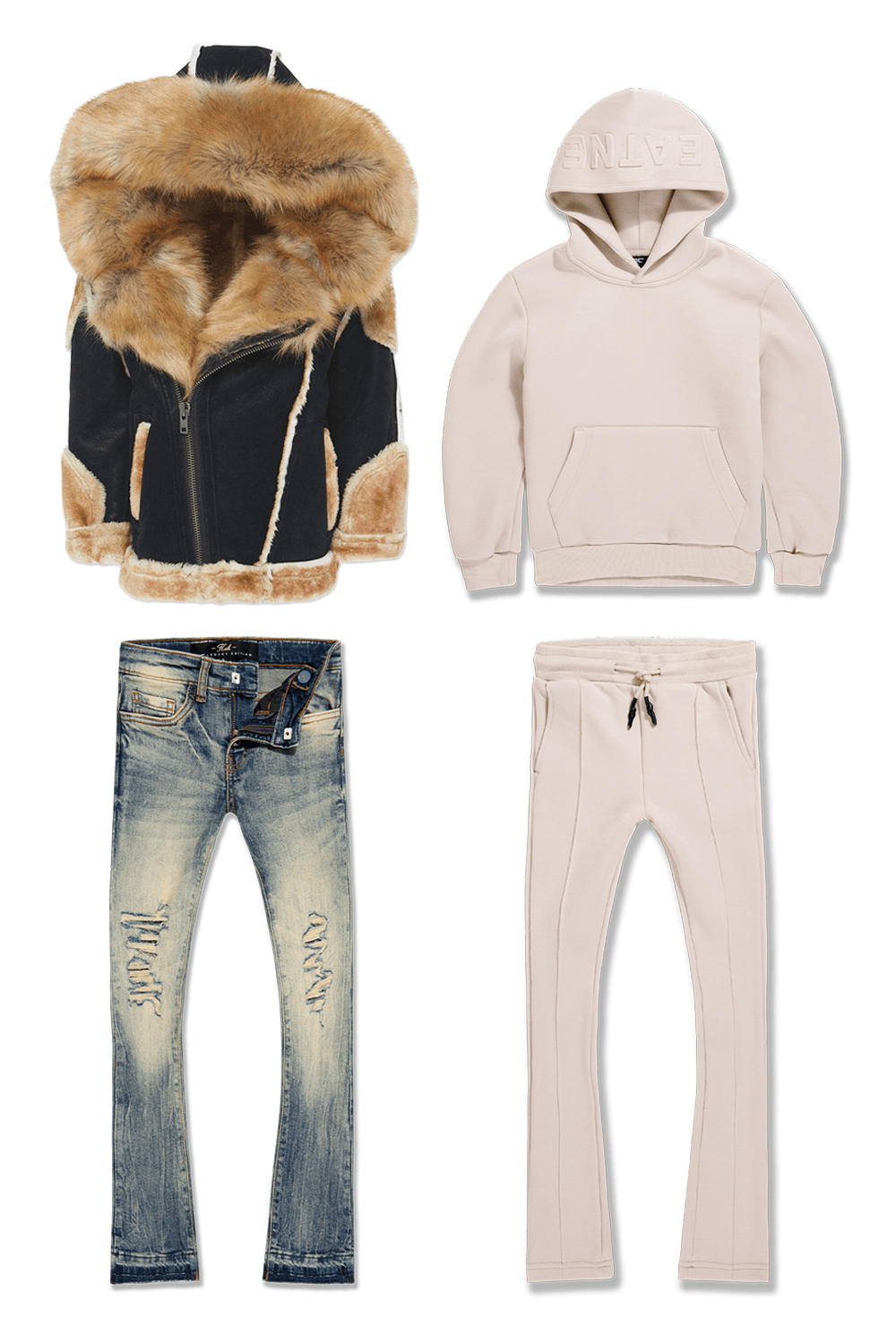 JC Kids Kids Fleece Shearling Denim 4 Pack