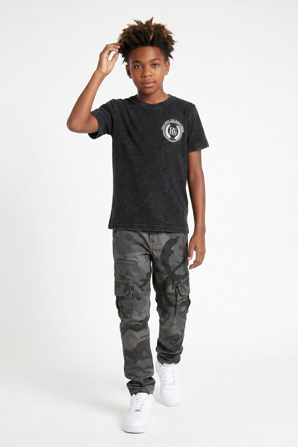 JC Kids Kids OG Camo Cargo Pants (Black Camo)