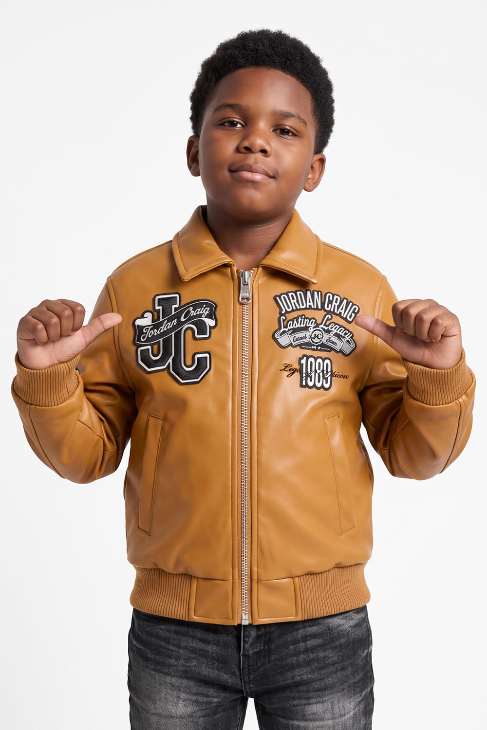JC Kids Kids Legacy Everlasting Varsity Jacket (Wheat)