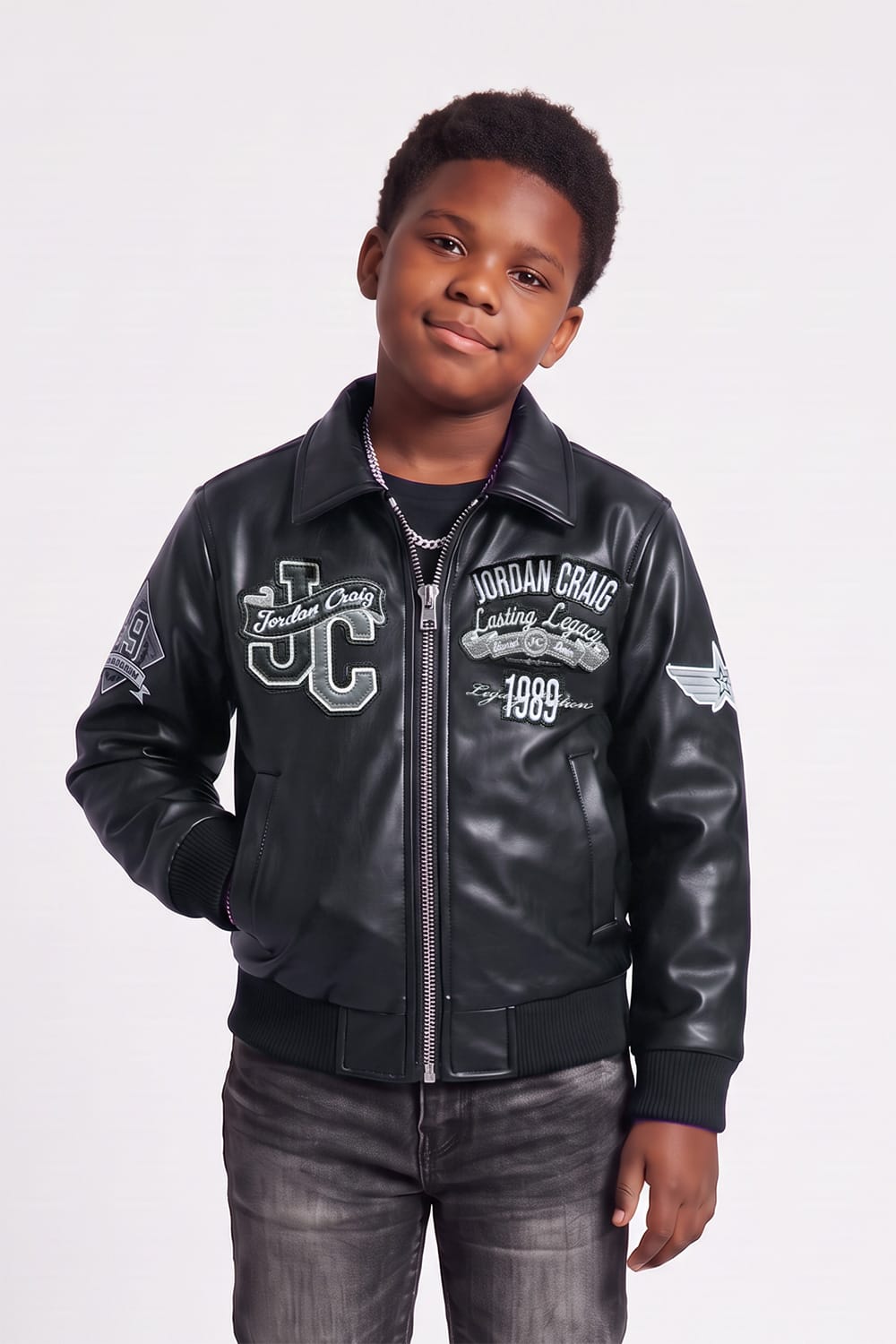 JC Kids Kids Legacy Everlasting Varsity Jacket (Black)