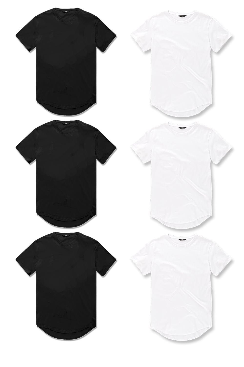 JC Big Men Big Men's Scallop T-Shirt 6 Pack (Black & White) 4XL