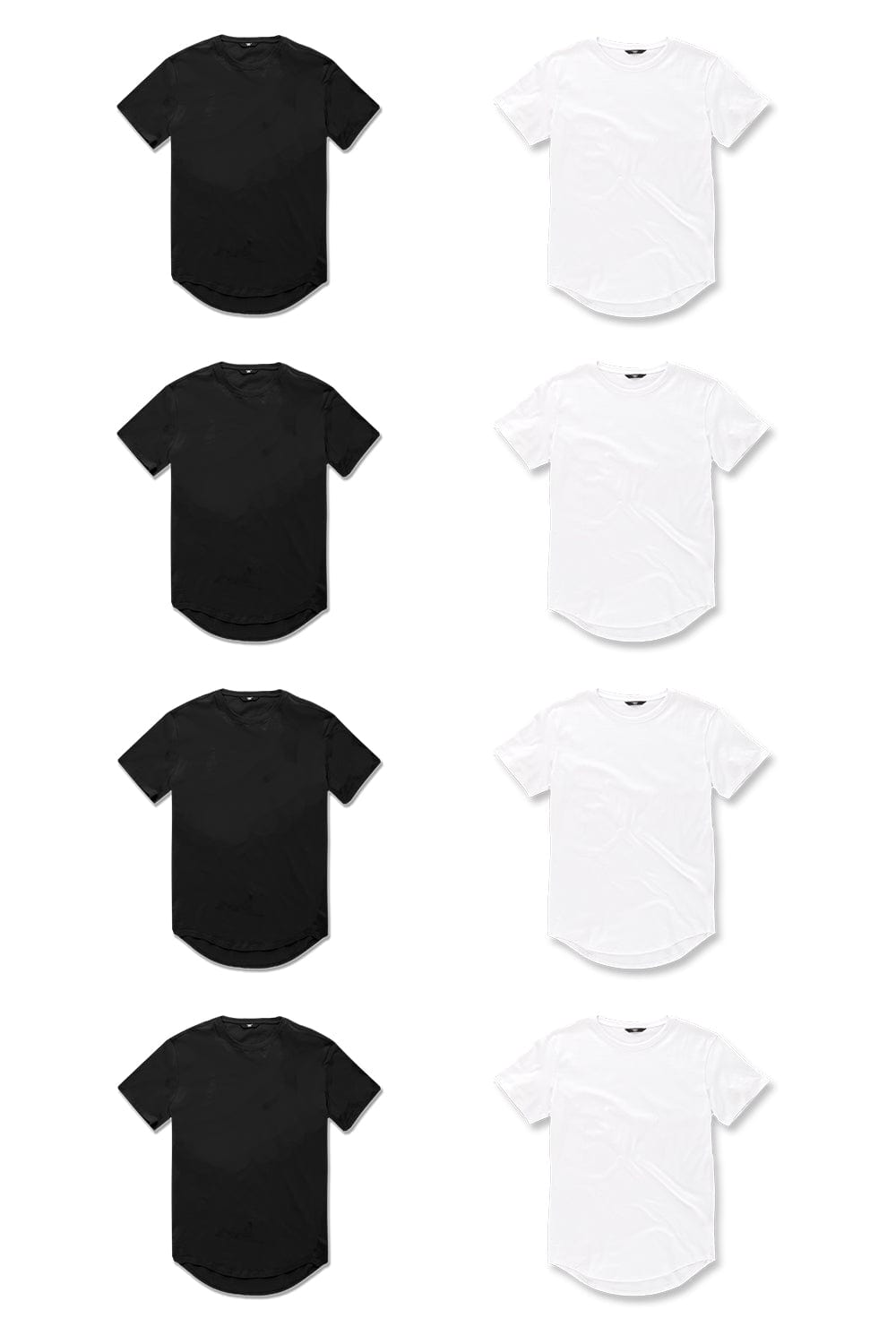 JC Big Men Big Men's Scallop T-Shirt 8 Pack (Black & White) 4XL