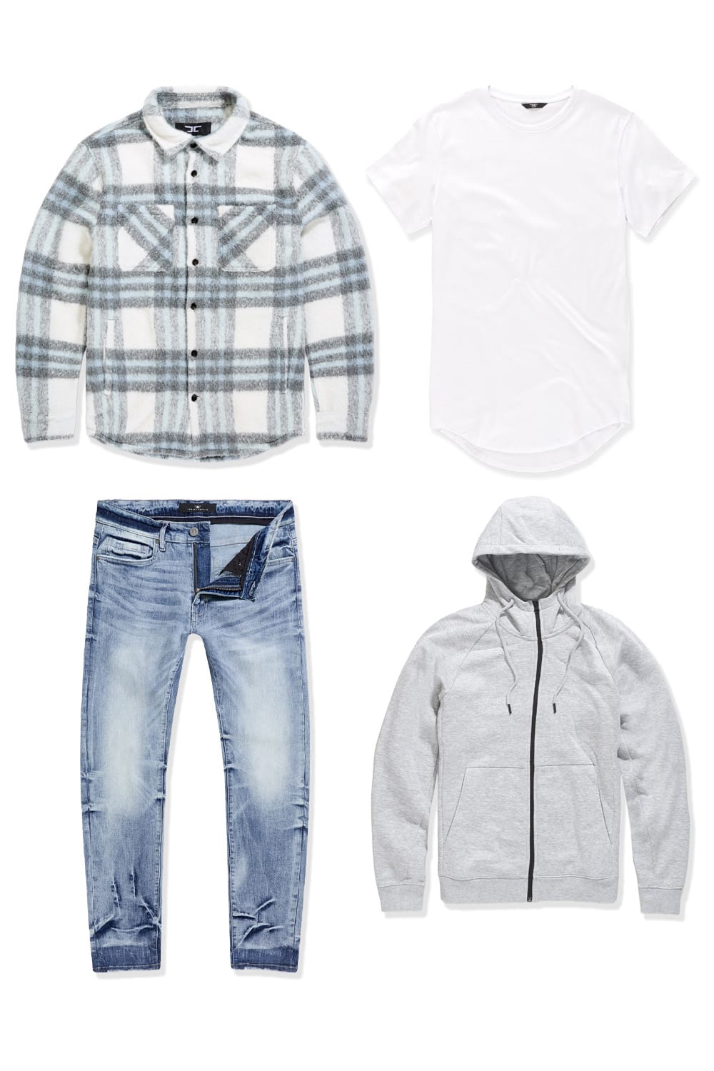 Jordan Craig Fall Flannel Essentials 4 Pack Set (Light Blue) S / 30 / 30