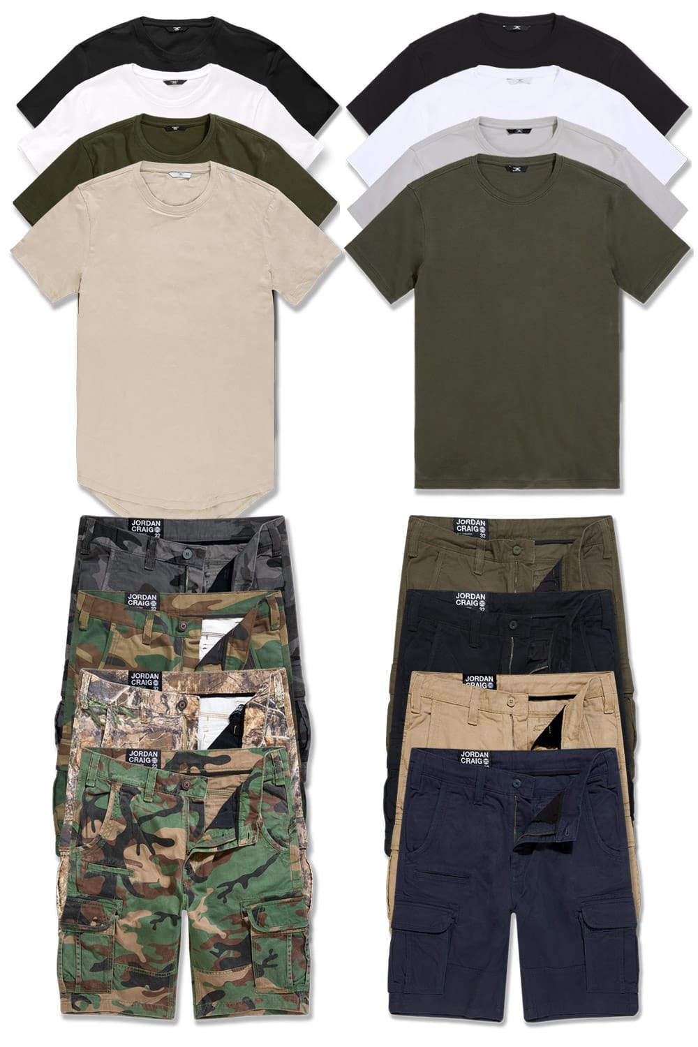 Jordan Craig Tees & Cargo Shorts 16 Pack TOP: SMALL | BOTTOM : 30