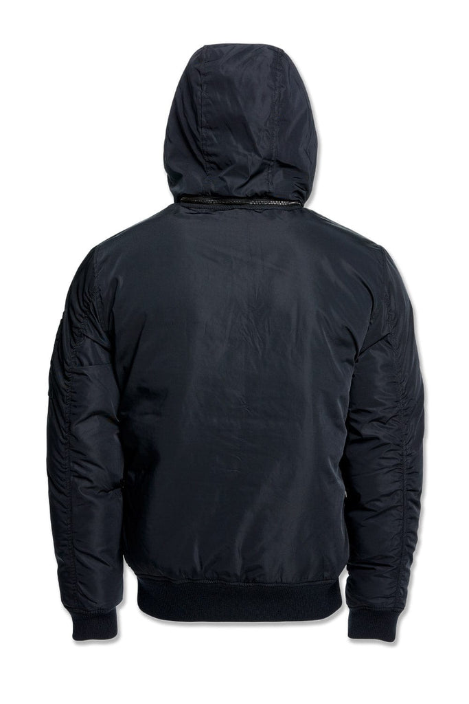 Squadron Hooded Bomber Jacket (Black)