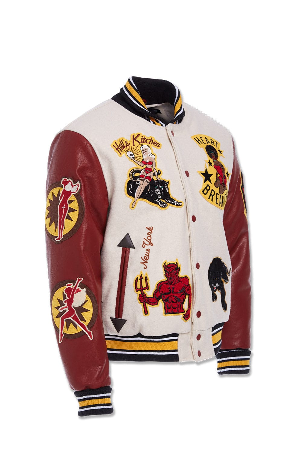 Jordan Craig Hell's Kitchen Varsity Jacket (Cream)
