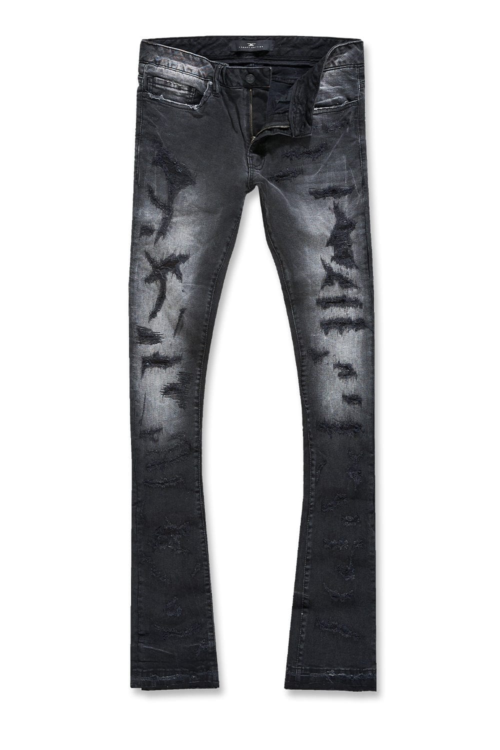 Grey Stacked Denim Jeans