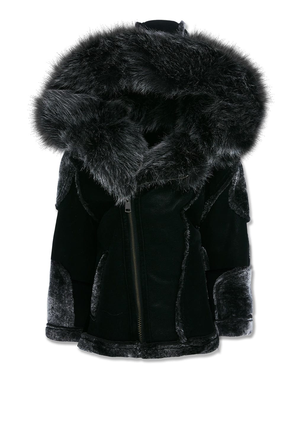 JC Kids Kids El Jefe Shearling Moto Jacket (Black) 2 / Black