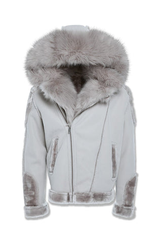 El Jefe Shearling Moto Jacket (Arctic Wolf)