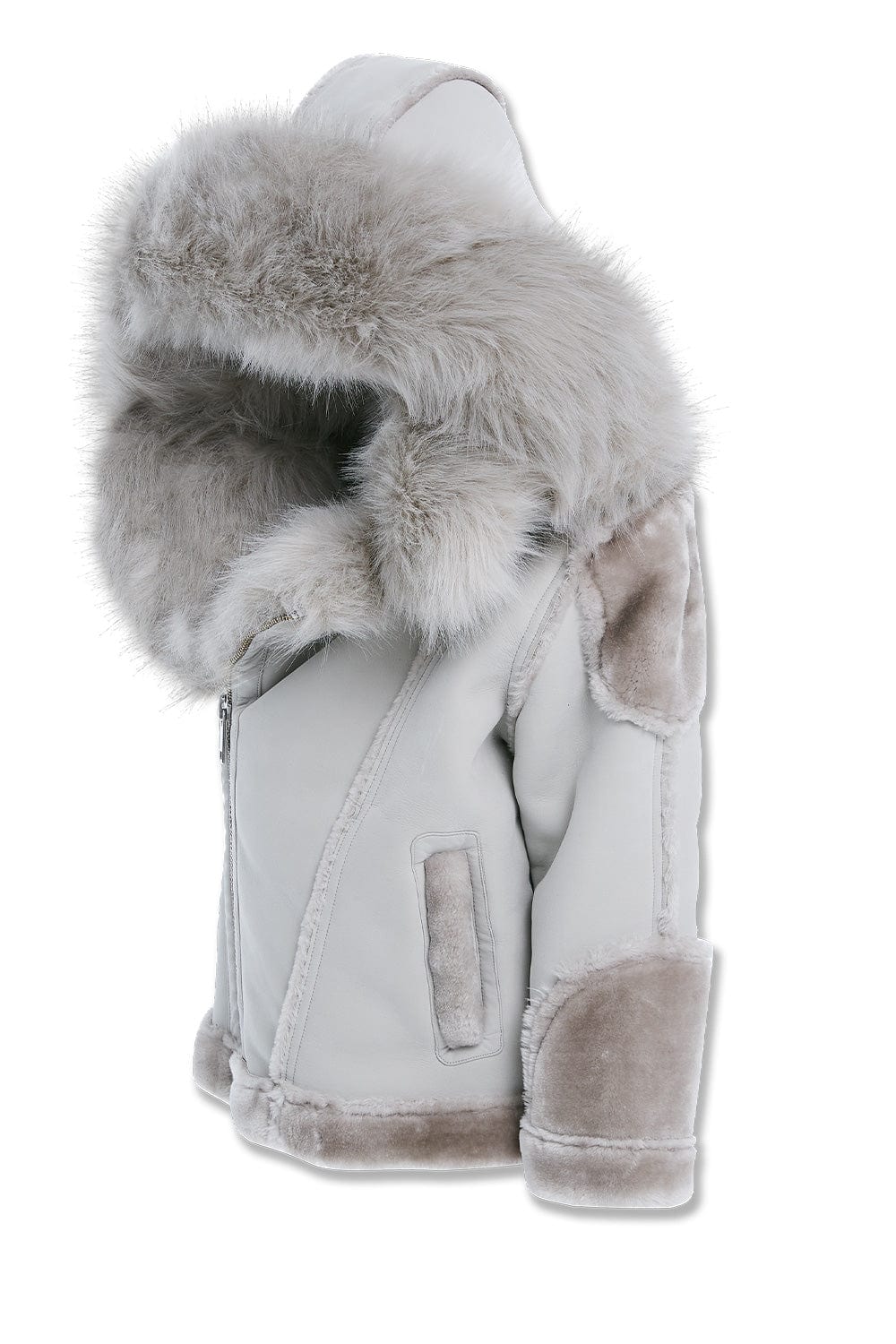 JC Kids Kids El Jefe Shearling Moto Jacket (Arctic Wolf)