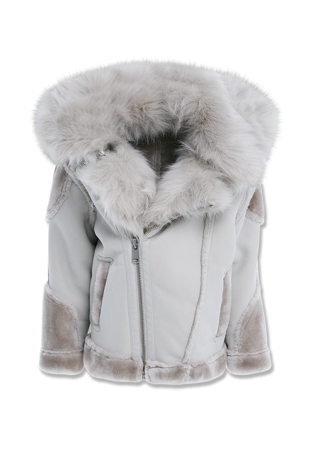 JC Kids Kids El Jefe Shearling Moto Jacket (Arctic Wolf)