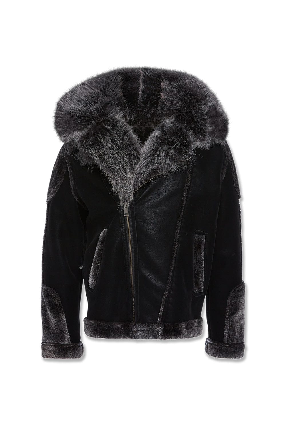 Big Men's El Jefe Shearling Moto Jacket (Black)