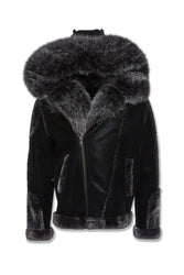 Big Men's El Jefe Shearling Moto Jacket (Black)
