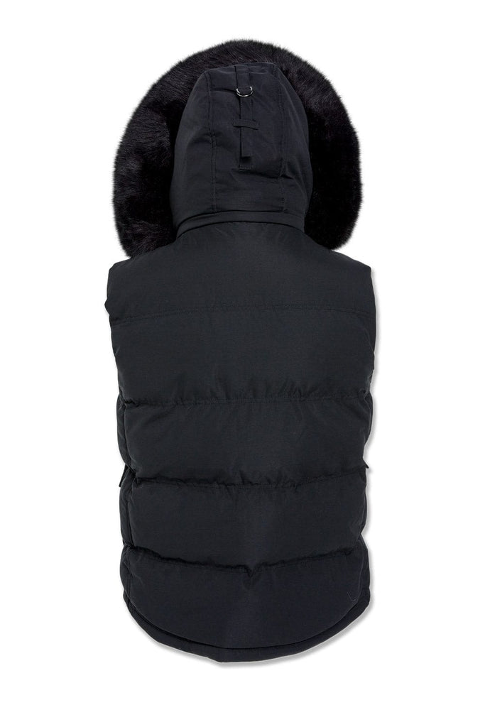 Yukon Fur Lined Puffer Vest (Black)