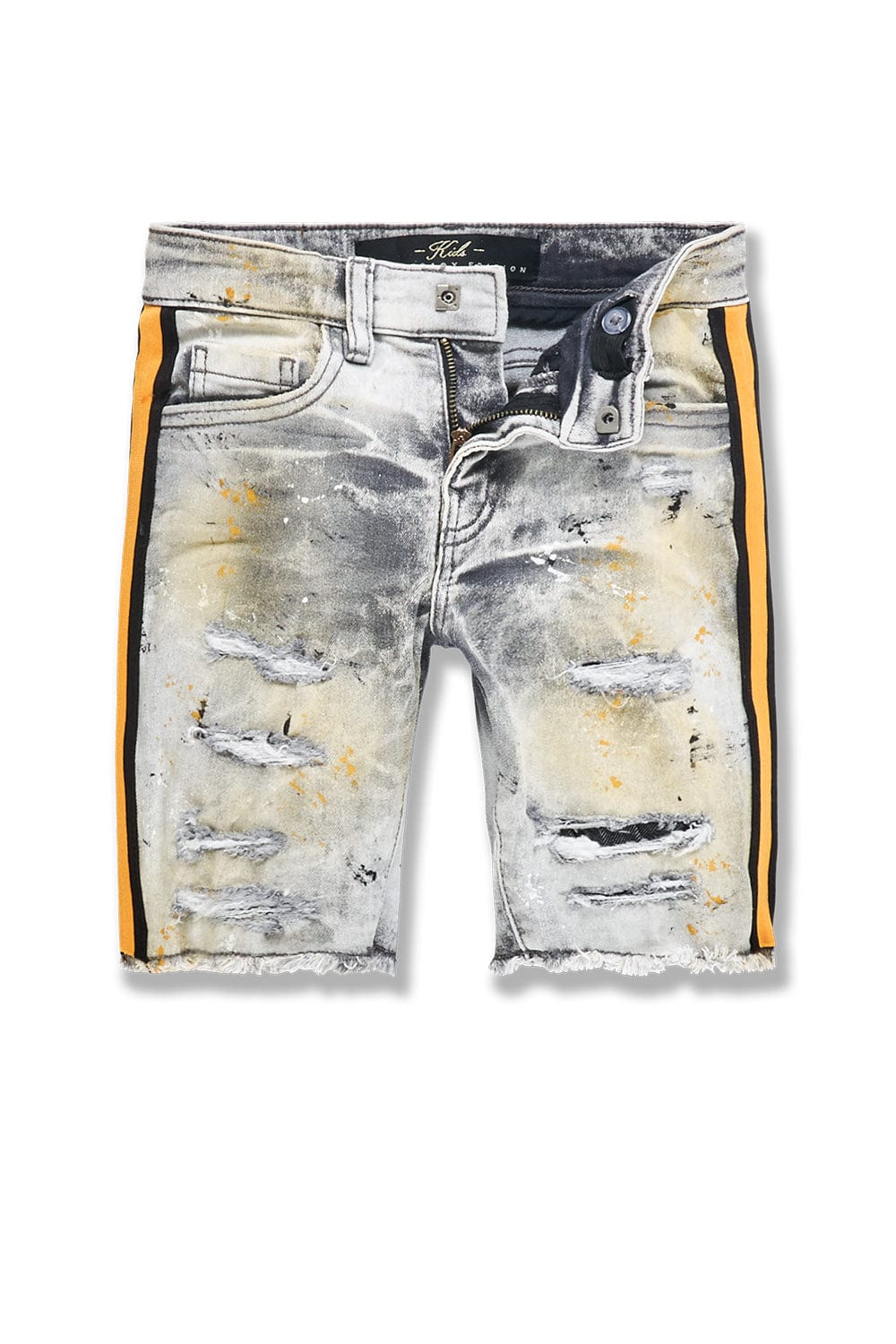 JC Kids Kids Odyssey Striped Denim Shorts (Memorial Day Markdown) Cement Wash / 2