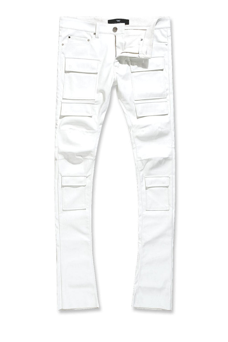 Ross Stacked Thriller Cargo Pants (White)
