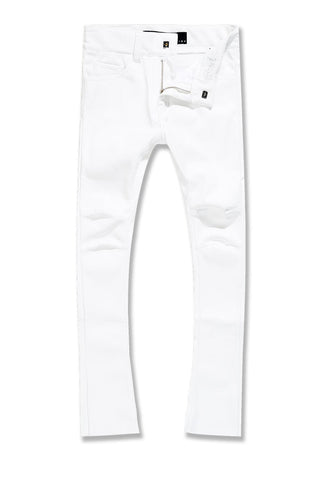 Kids Stacked Thriller Pants (White)