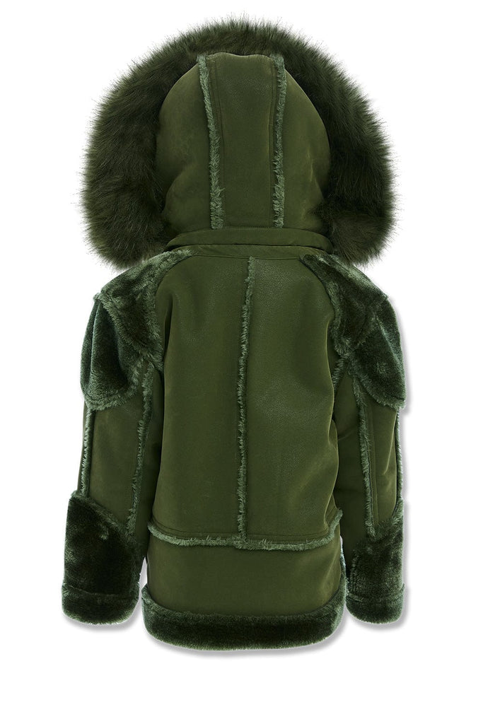 JC Kids Kids El Jefe Shearling Moto Jacket (Military Green)