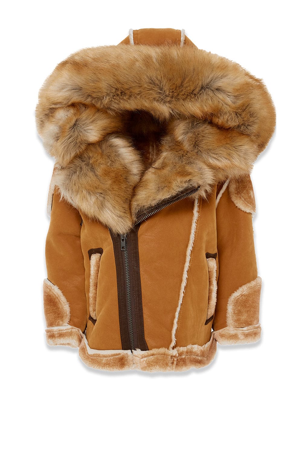 JC Kids Kids El Jefe Shearling Moto Jacket (Cognac) 2 / Cognac