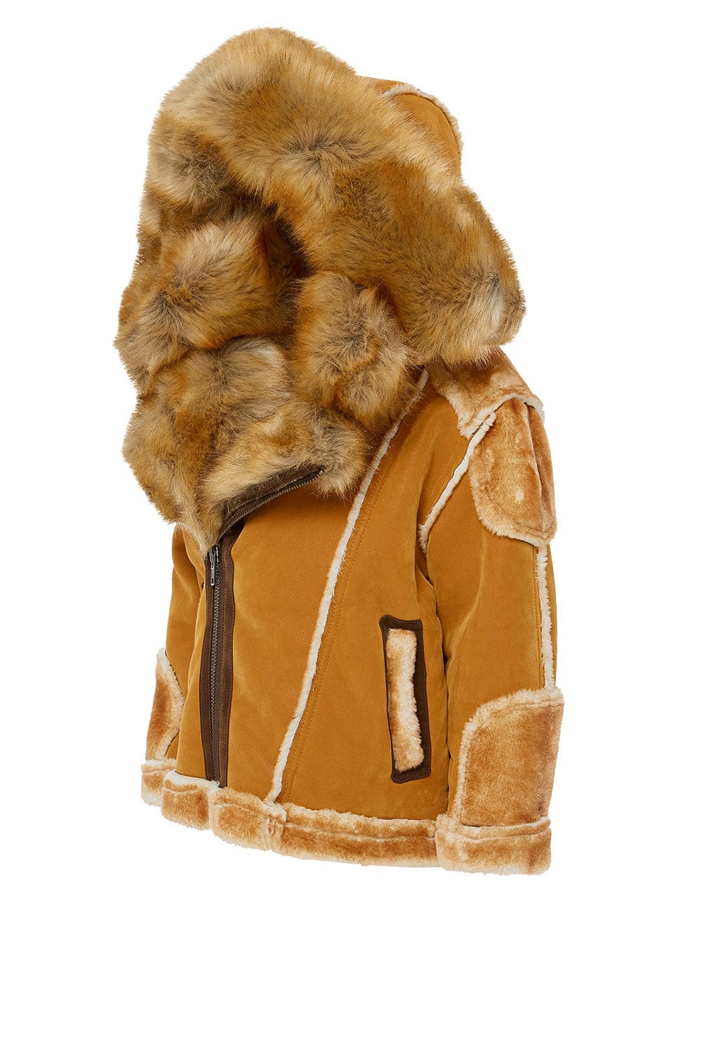 JC Kids Kids El Jefe Shearling Moto Jacket (Cognac)