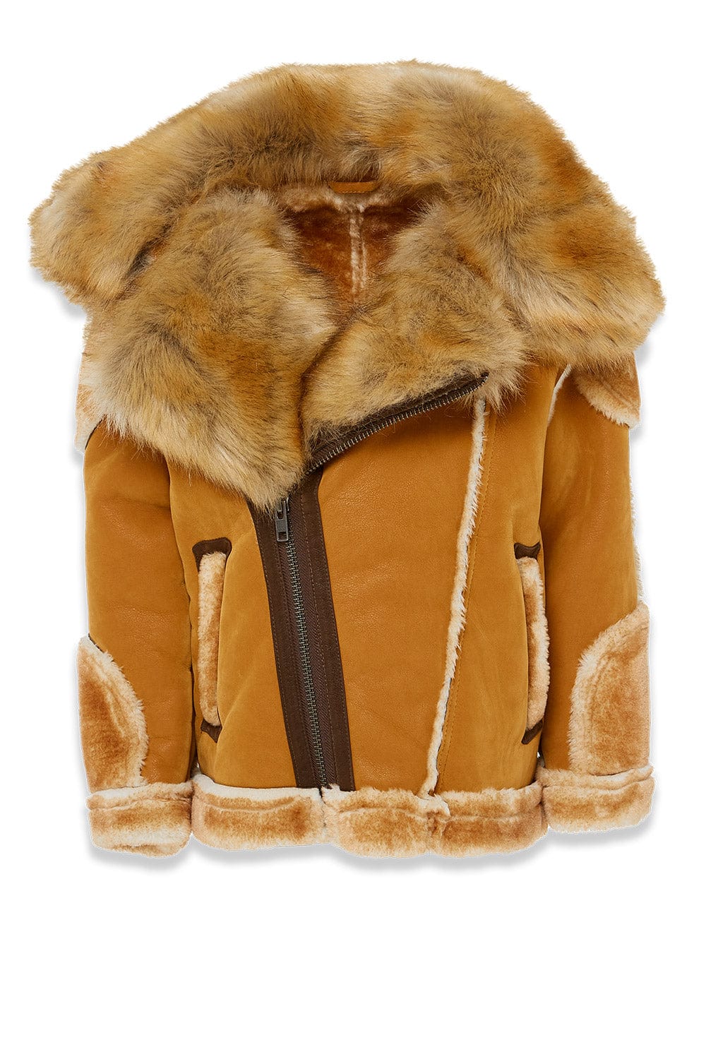 JC Kids Kids El Jefe Shearling Moto Jacket (Cognac)