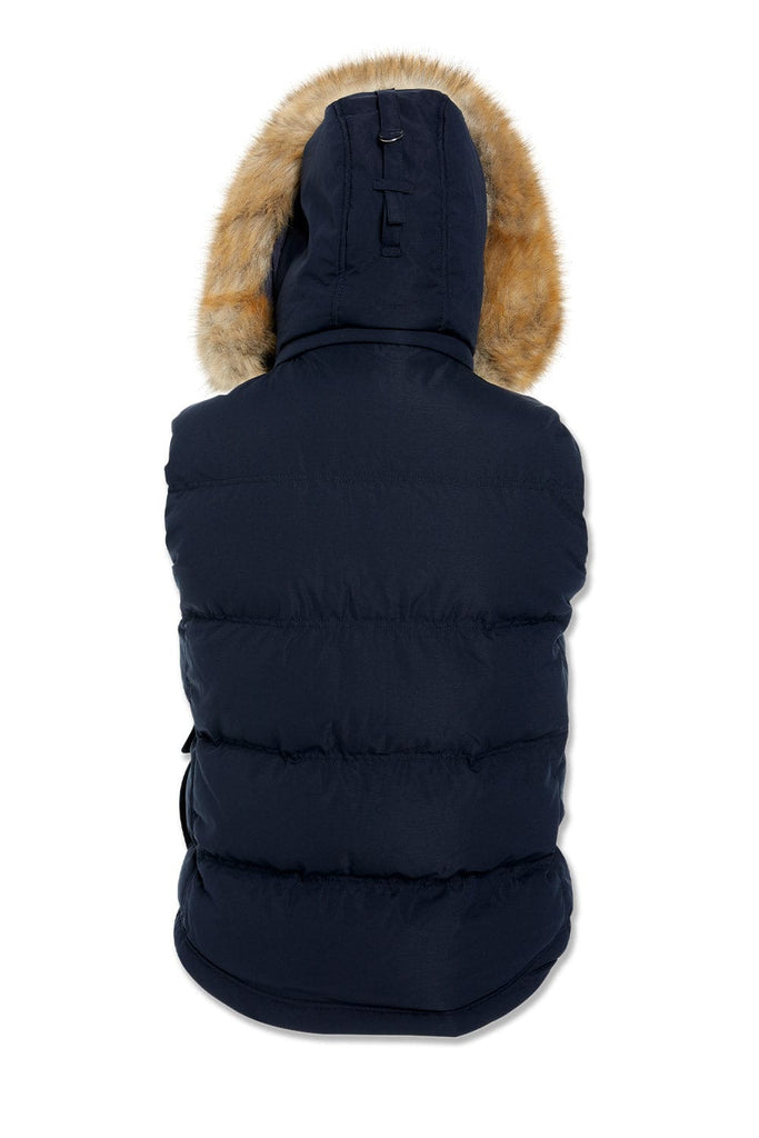 Big Men's Yukon Fur Lined Puffer Vest (Navy)