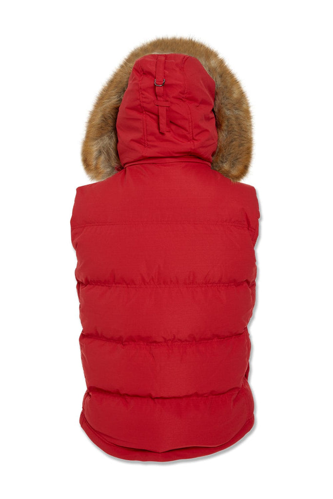 Big Men's Yukon Fur Lined Puffer Vest (Red)