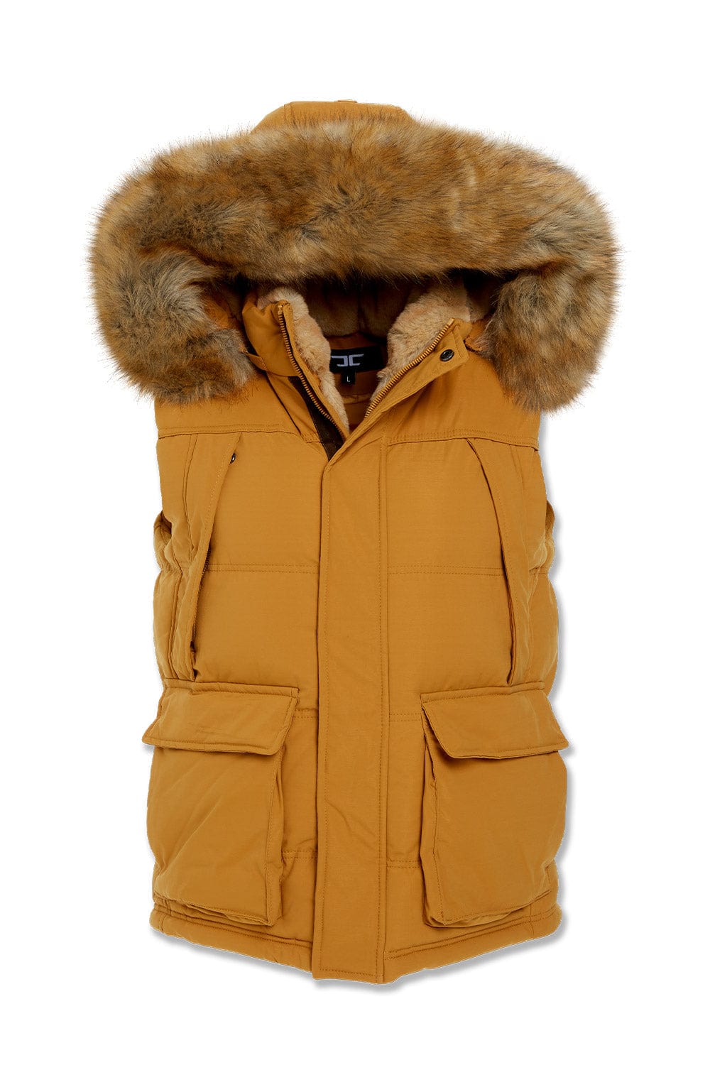 Fur lined hooded vest online