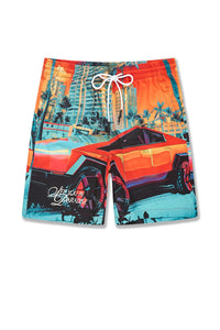 Big Men's Retro Wanderlust Party Shorts