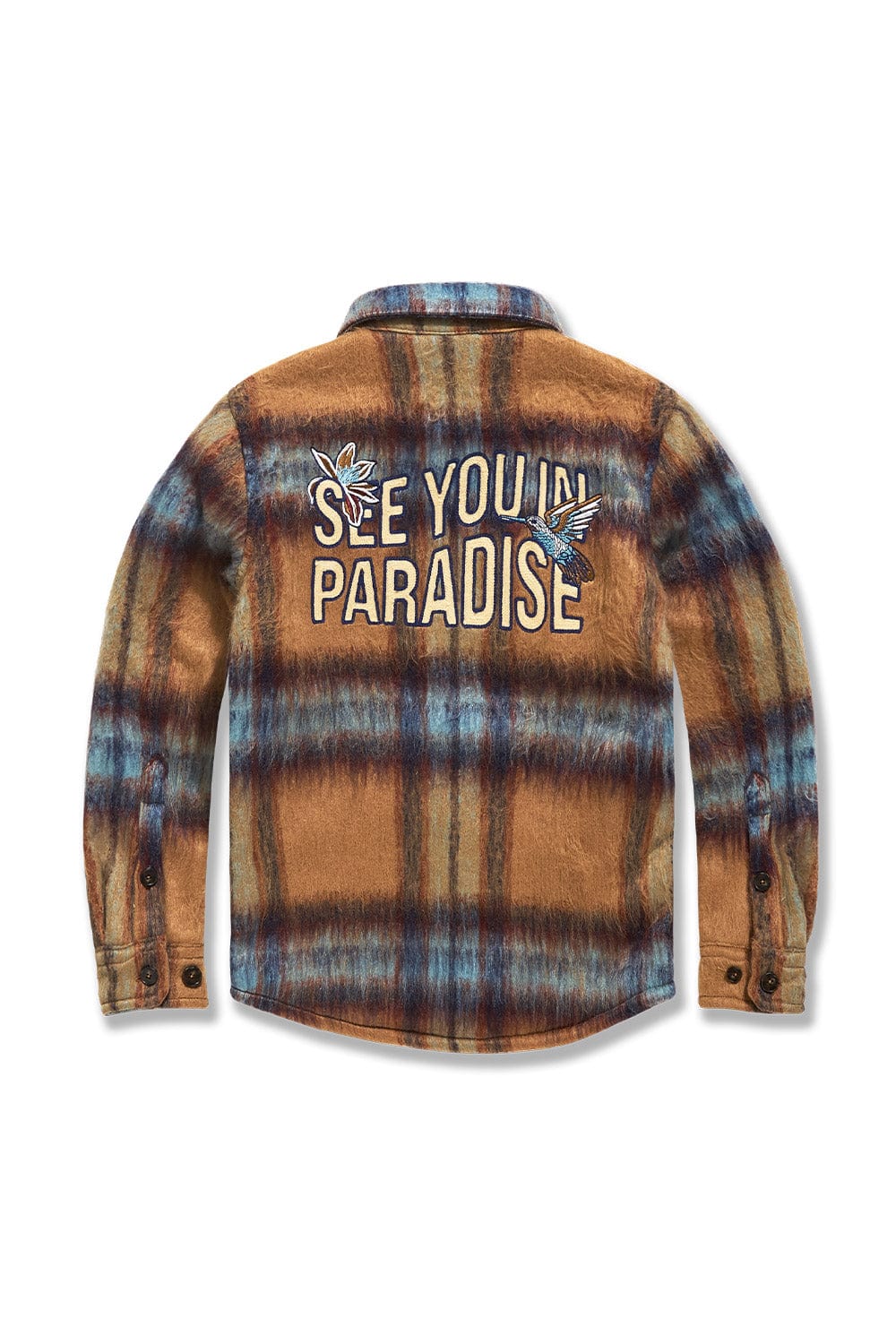 JC Kids Kids See You In Paradise Flannel Shacket (Wheat)