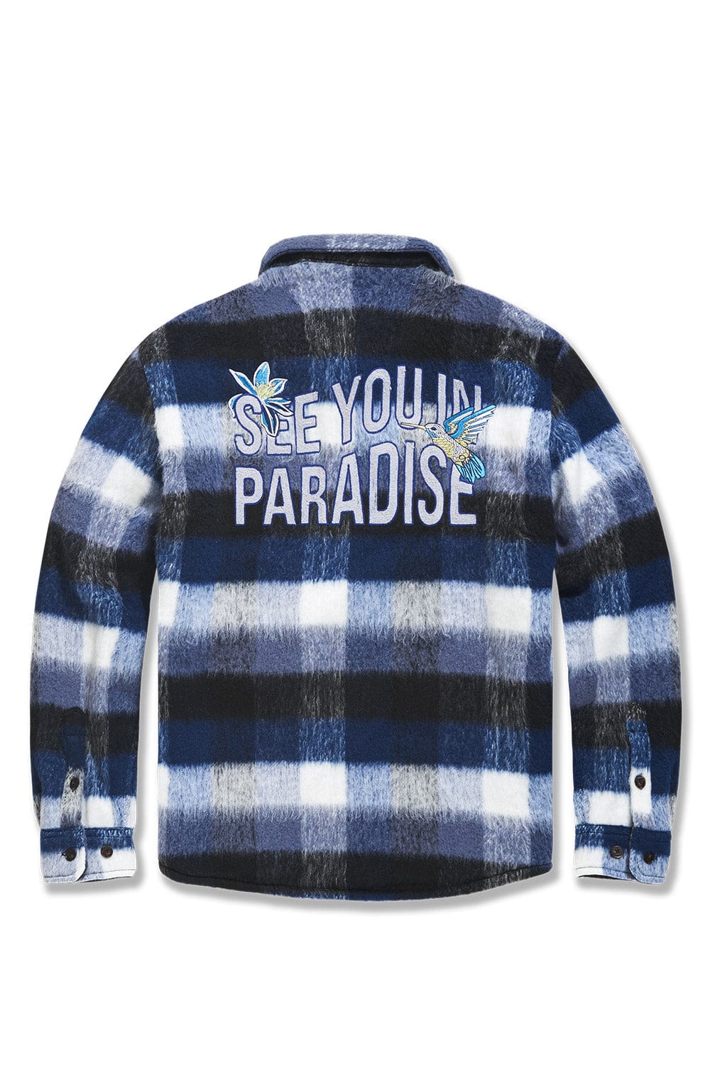 JC Big Men Big Men's See You In Paradise Flannel Shacket (Blue)