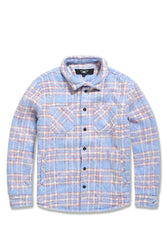 Big Men's See You In Paradise Flannel Shacket (Sky Blue)