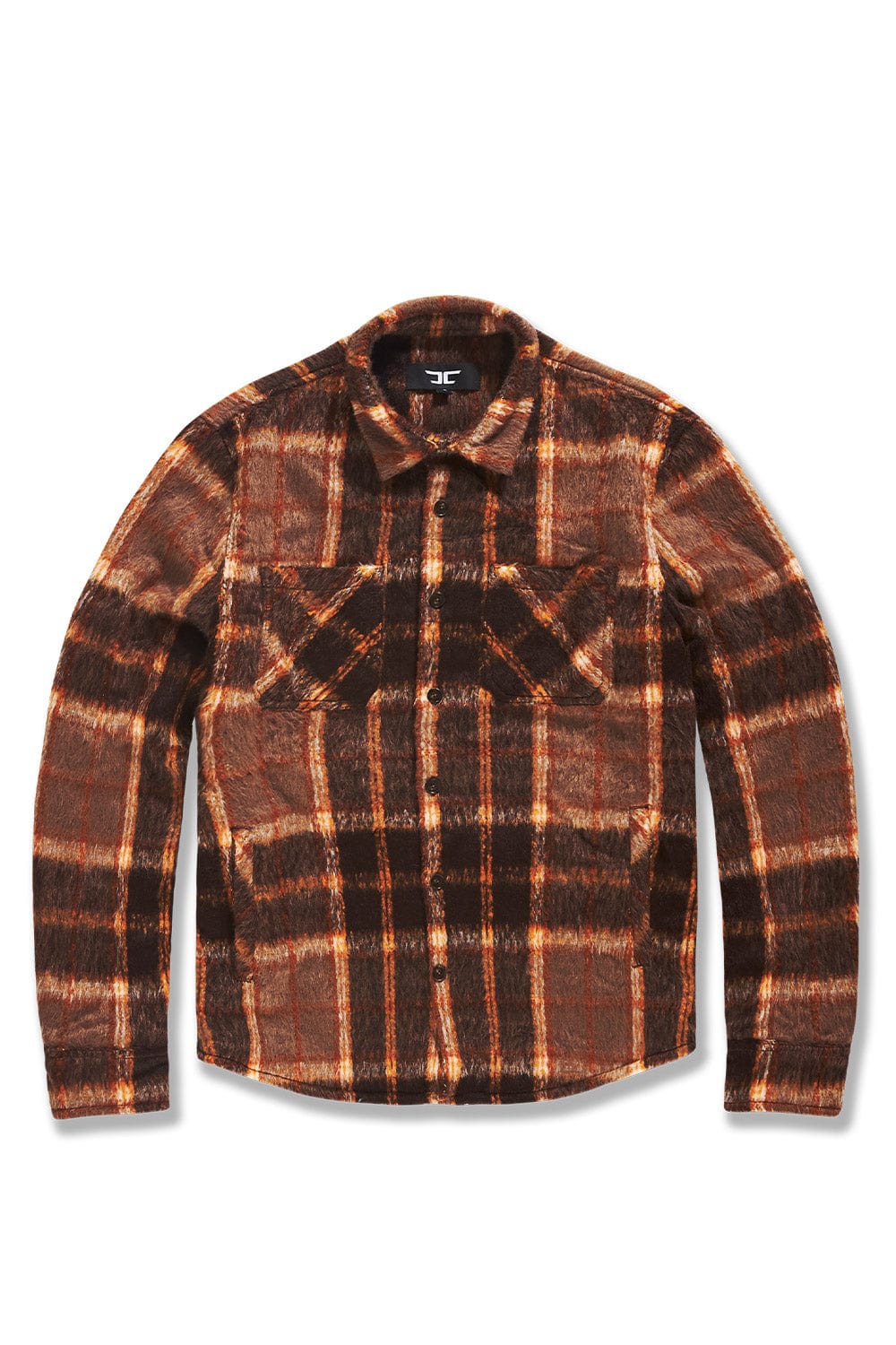 JC Big Men Big Men's Vandal Flannel Shacket (Brown) 4XL / Brown