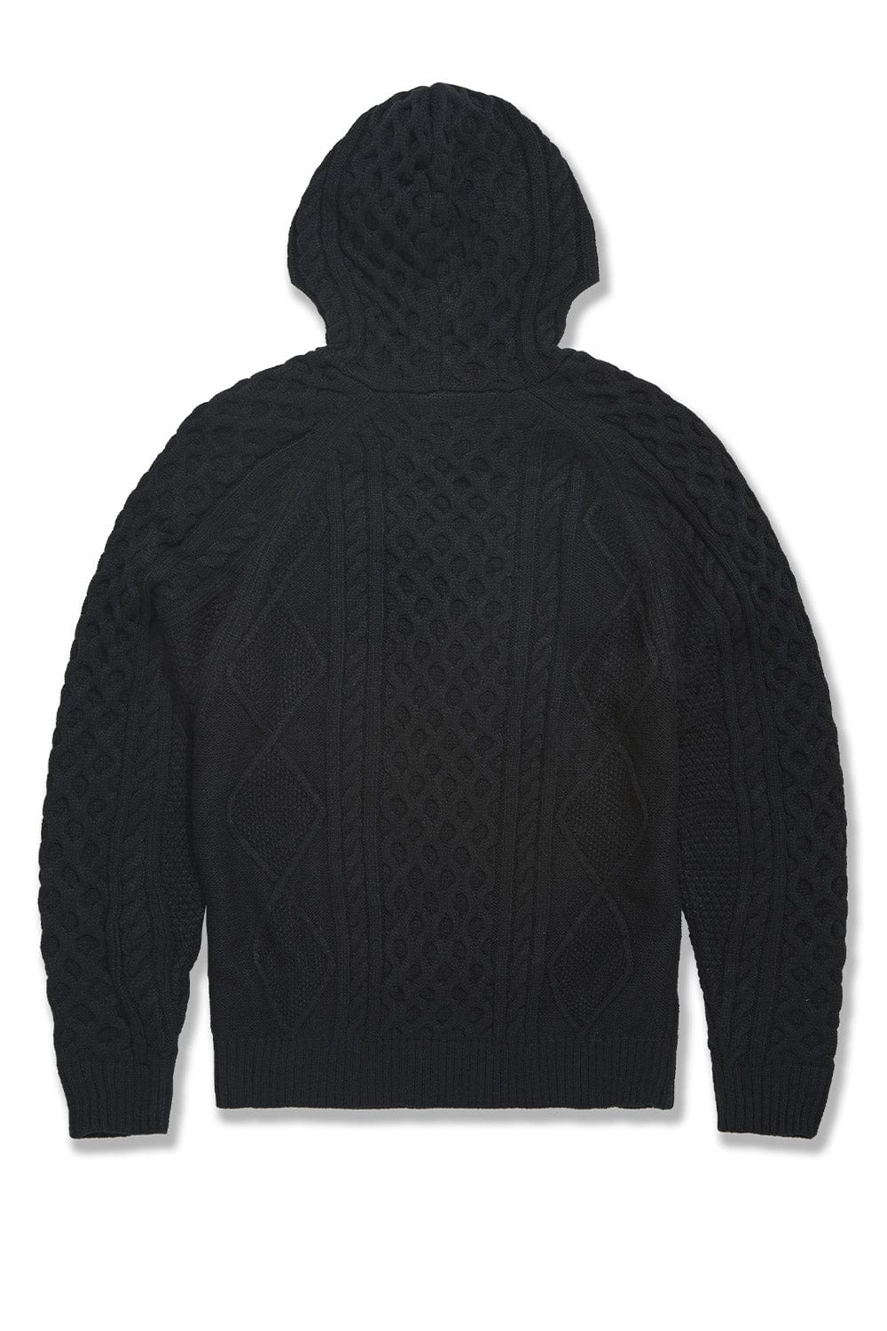 Jordan Craig Cable Knit Hooded Sweater (Black)