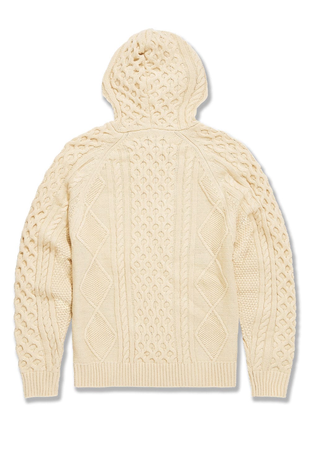 Jordan Craig Cable Knit Hooded Sweater (Cream)