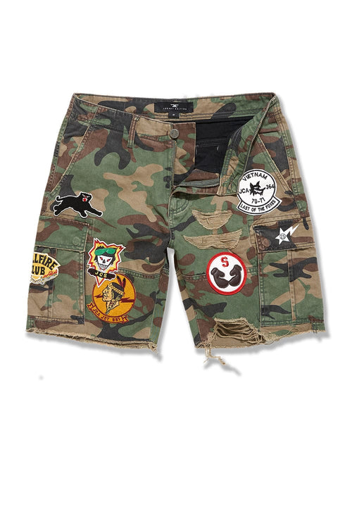 Big Men's War Angel Cargo Shorts (Vintage Camo)
