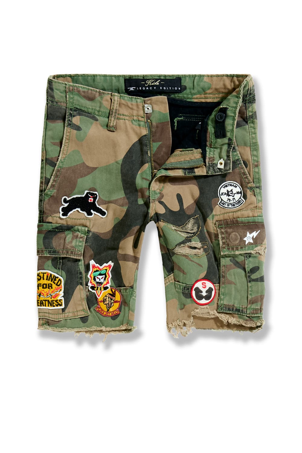 JC Kids Kids War Angel Cargo Shorts (Vintage Camo)