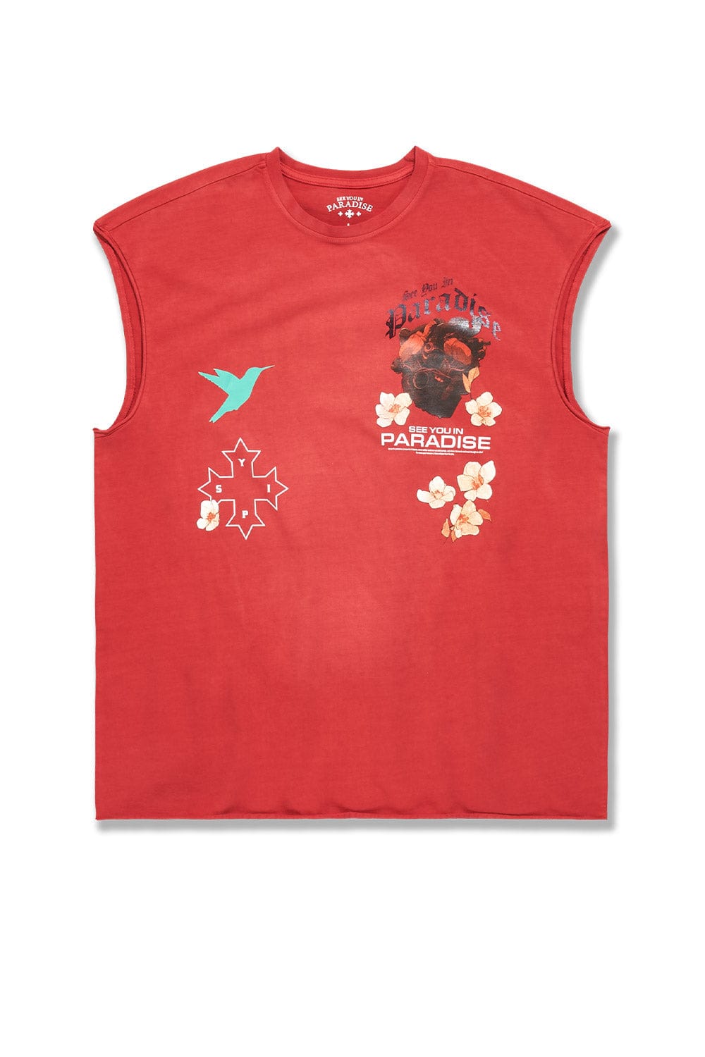 Jordan Craig Heartfelt Cut Off T-Shirt Red / S