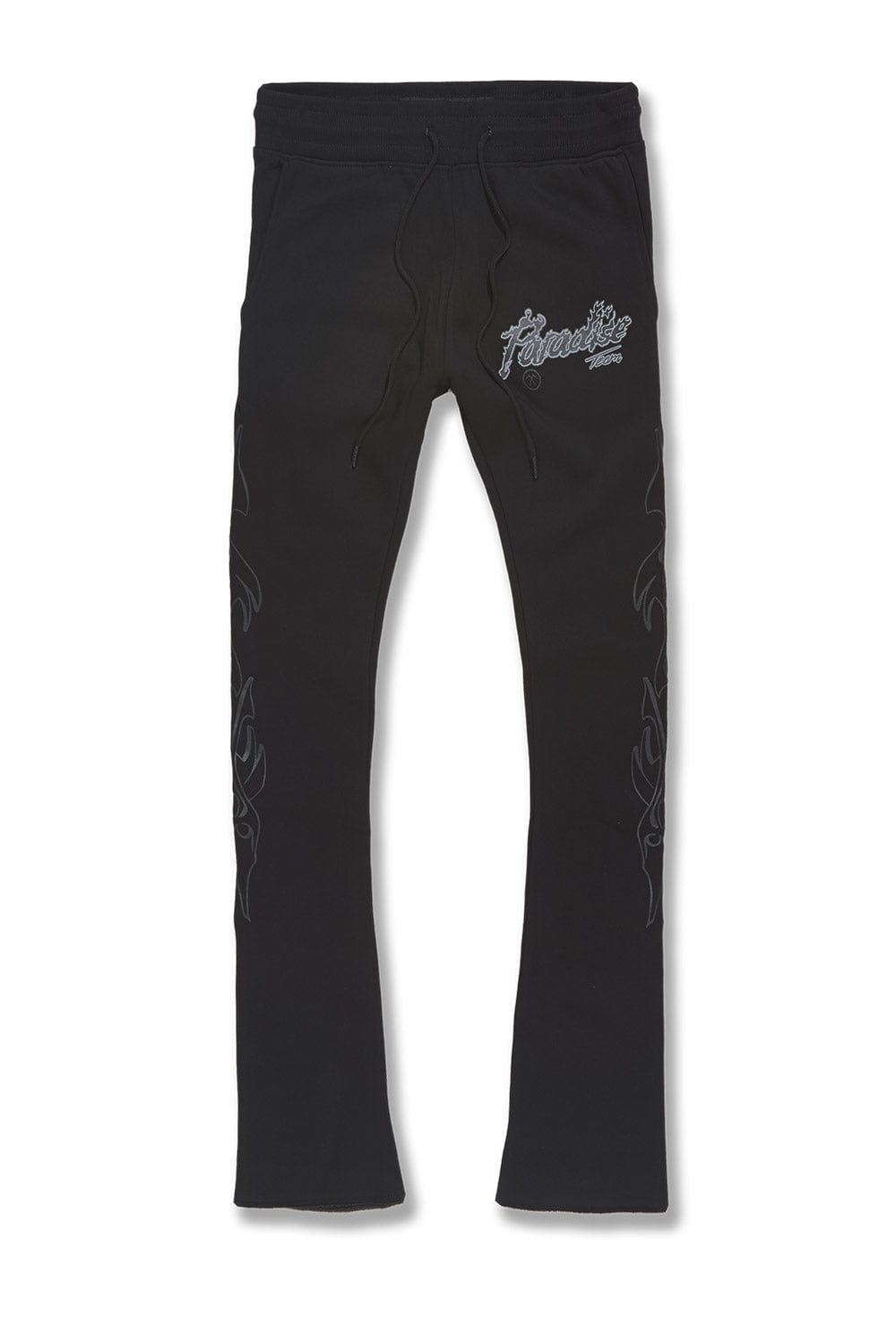 Black stacked sweatpants sale