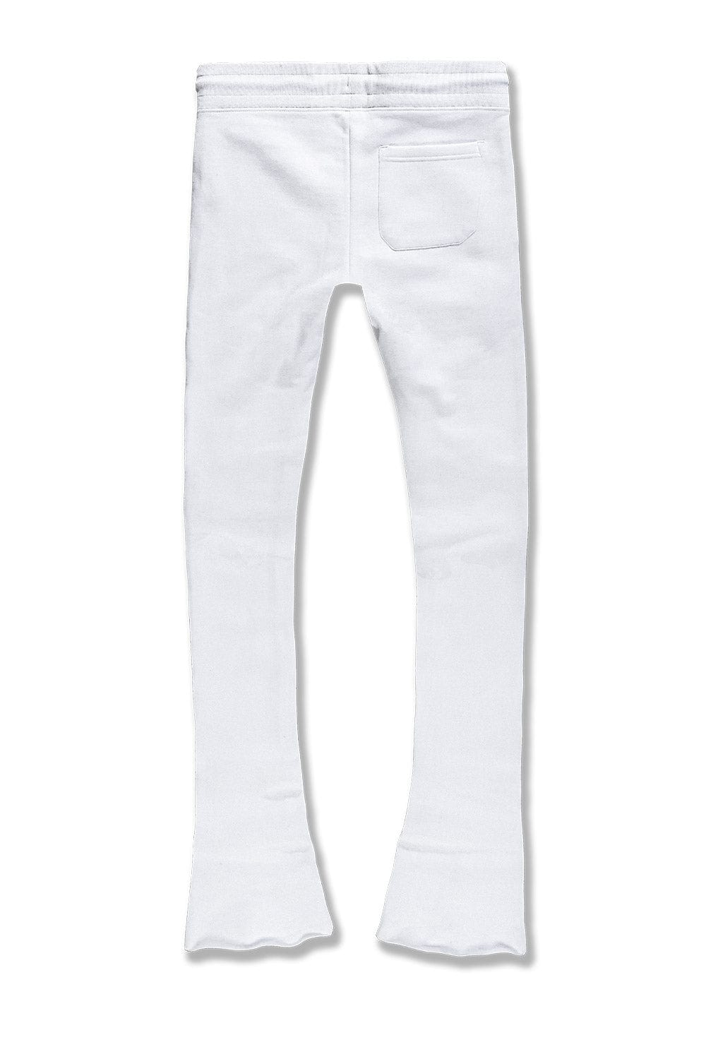 Uptown Stacked Sweatpants (White)