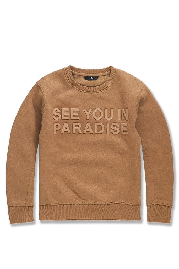 JC Kids Kids Paradise Tonal Crewneck Sweatshirt Mocha / 2