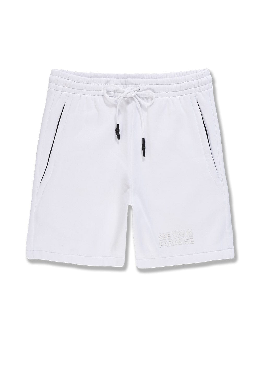 JC Big Men Big Men's Retro Paradise Tonal Shorts (White)