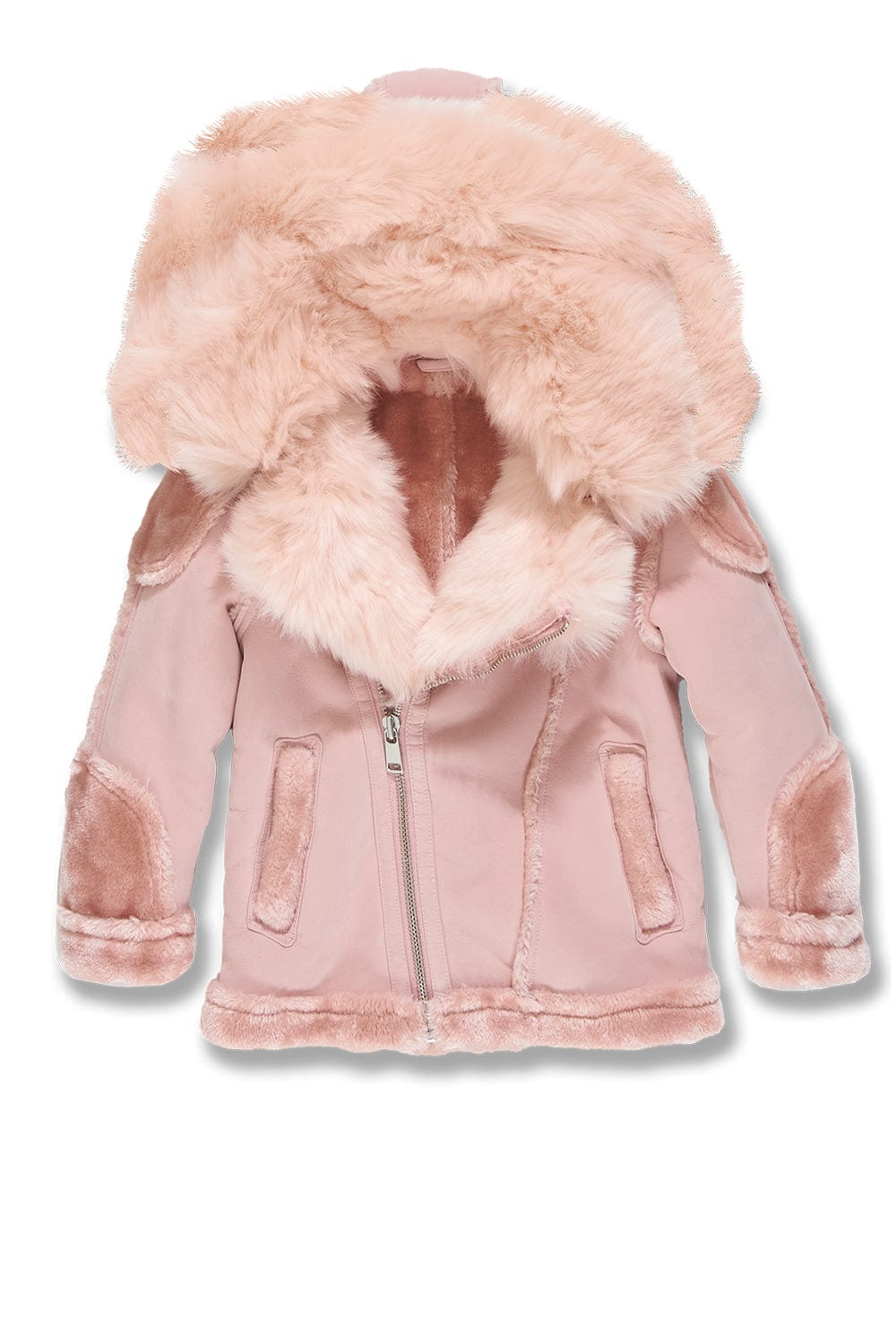 JC Kids Kids El Jefe Shearling Moto Jacket (Pink)