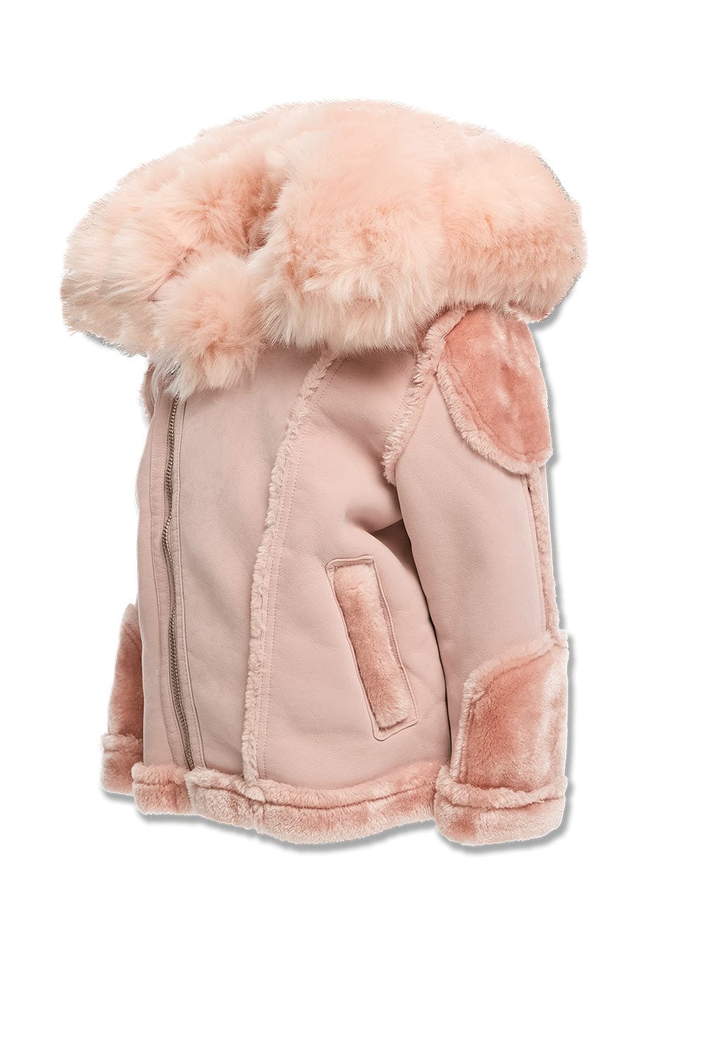 JC Kids Kids El Jefe Shearling Moto Jacket (Pink)