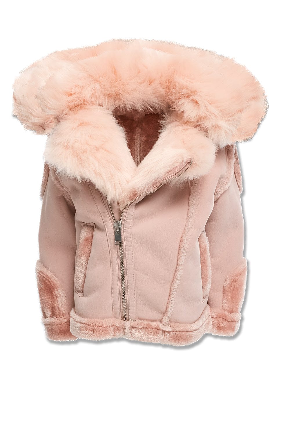 JC Kids Kids El Jefe Shearling Moto Jacket (Pink)